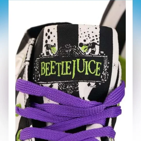 BEETLEJUICE sneakers shoes black and white sandworm striped stripe Tim Burton - Picture 8 of 16